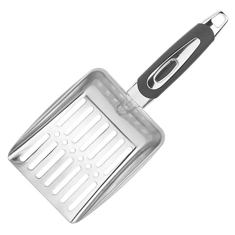 Premium Metal Cat Litter Scoop - Long Handle Cleaning Tool