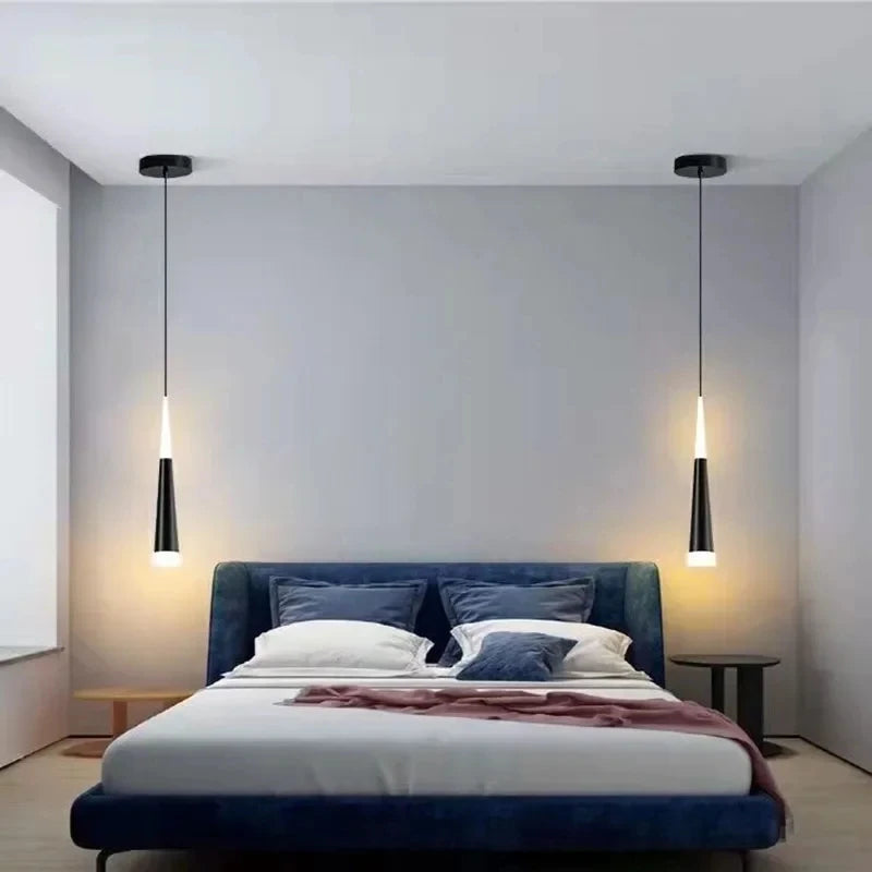 Modern Luxury Crystal Pendant Light - Elegant Bedside Hanging Lamp