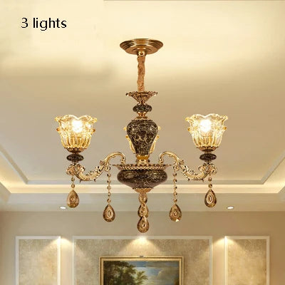 Elegant French Retro Chandelier - Grand Crystal Lighting