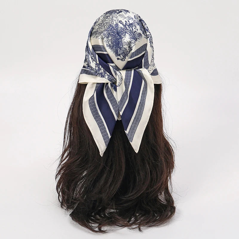Luxury Square Silk Scarf - Satin Hair Bandana & Neckerchief