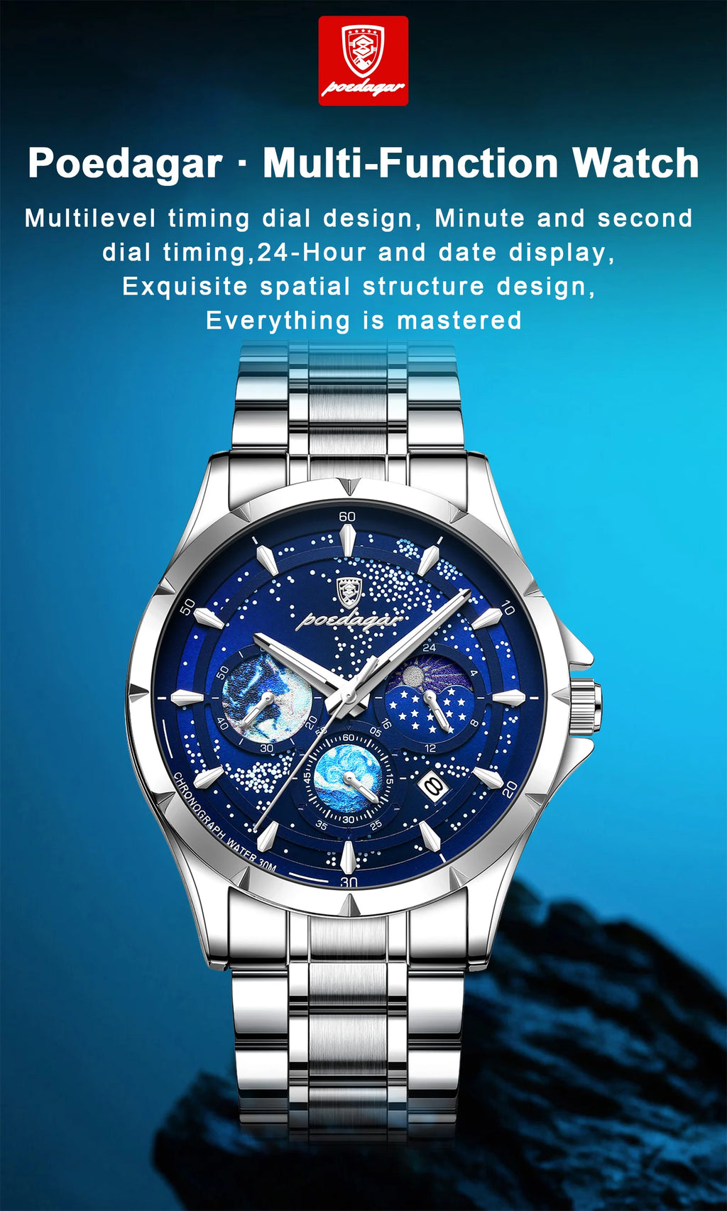 Luxury Men's Quartz Watch - Chronograph & Luminous