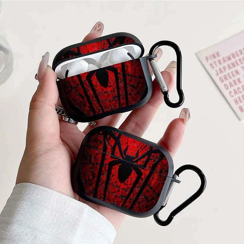 Shockproof Spider Web Earbuds Case - Rugged Protective Cover