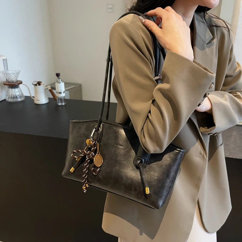 Women’s PU Leather Shoulder Bag - Y2K Retro Crossbody Bag Tote Handbag - Tulique