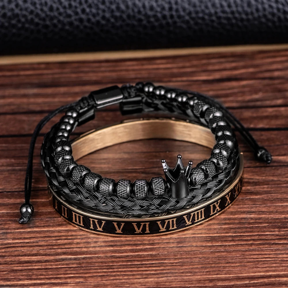 Luxury Men's Royal Crown Bracelet - Adjustable Stainless Steel