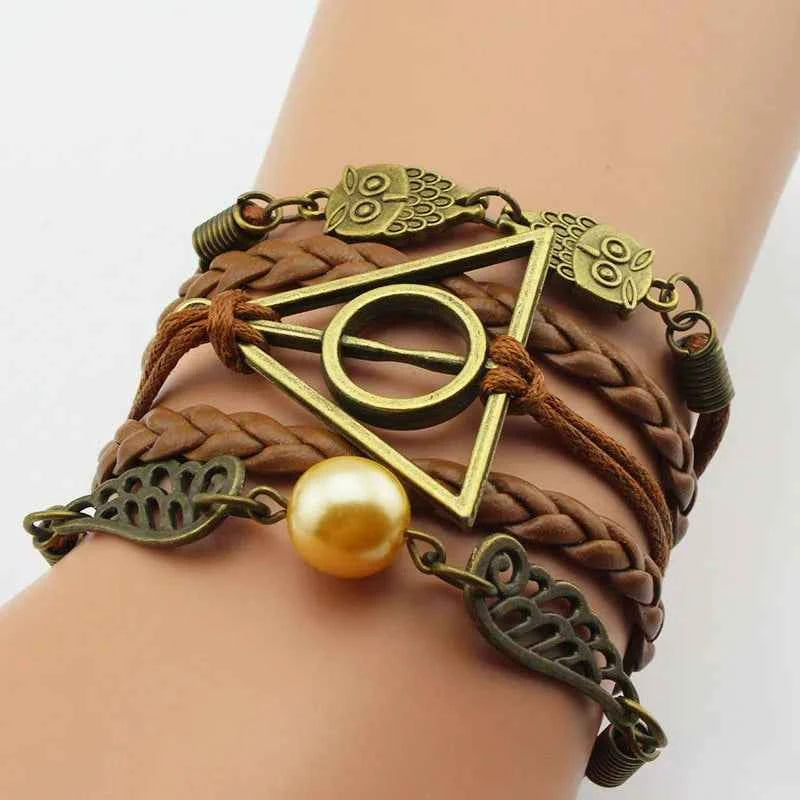 Retro Golden Snitch Deathly Hallows Bracelet - Magic Academy Jewelry