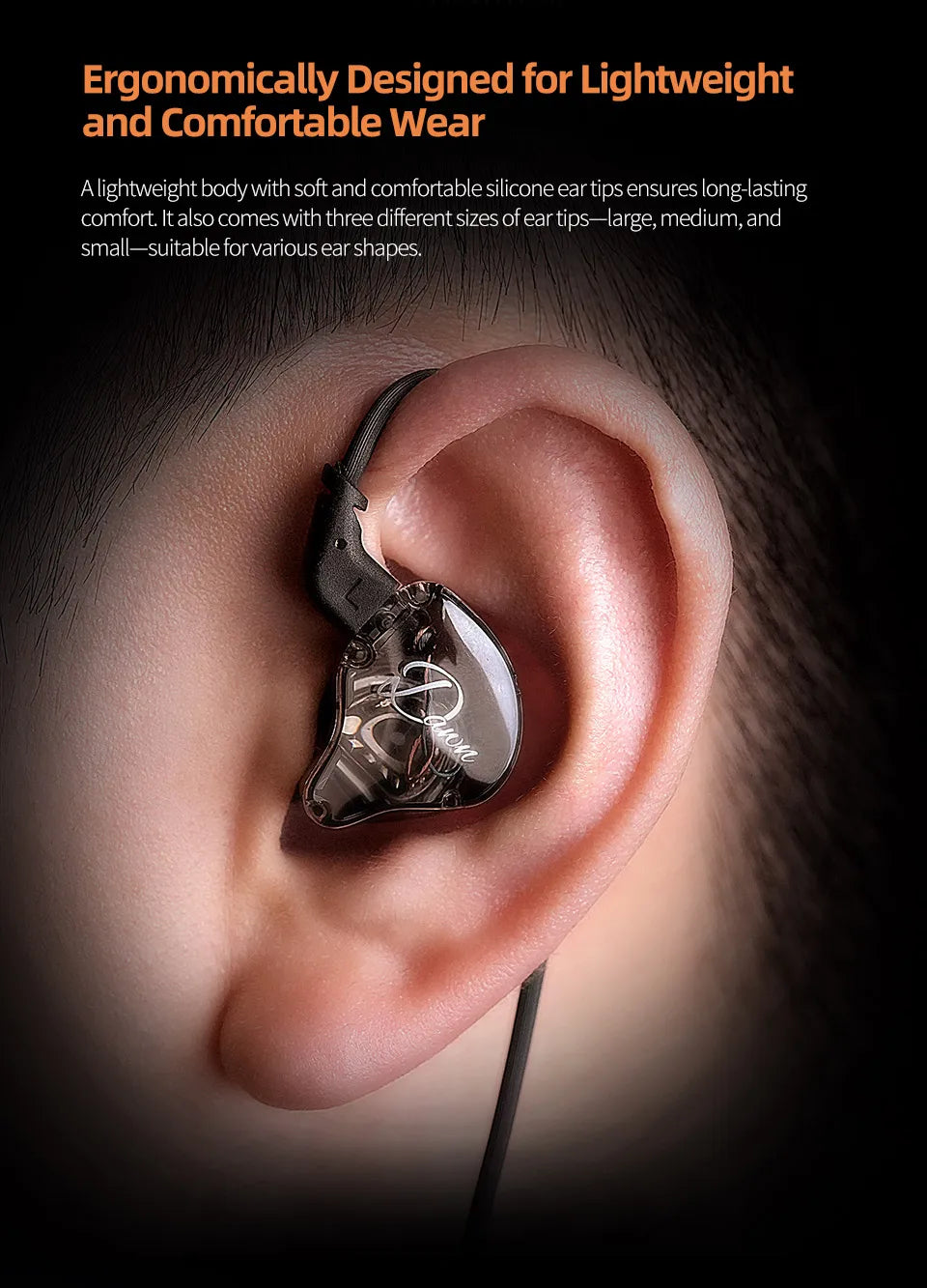 Premium Wired Earphones HiFi Bass - Detachable Cable Earbuds