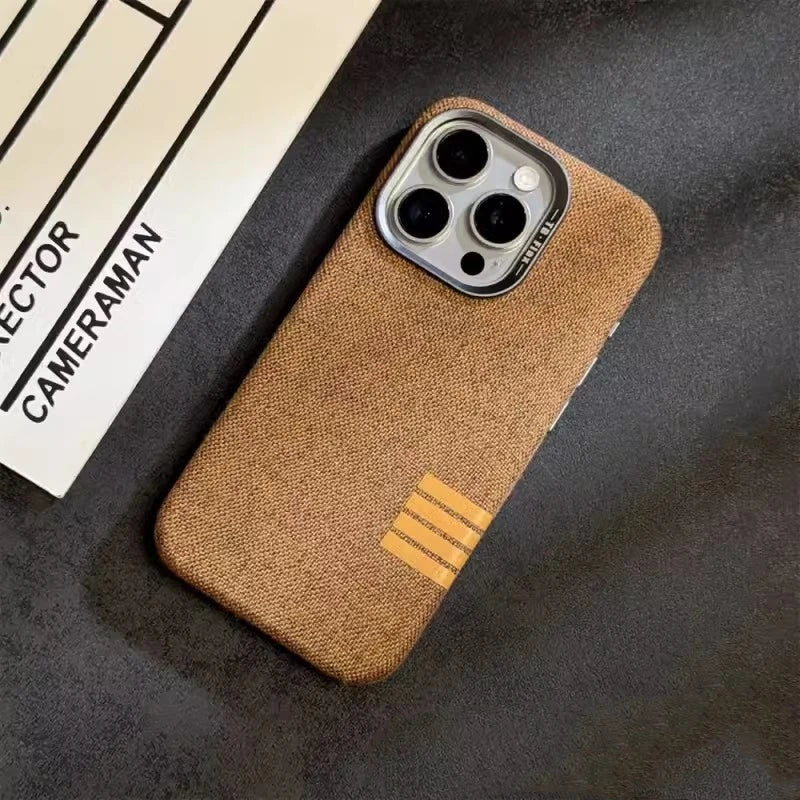 Premium Linen Magnetic Phone Case for iPhone - Retro Style Protection