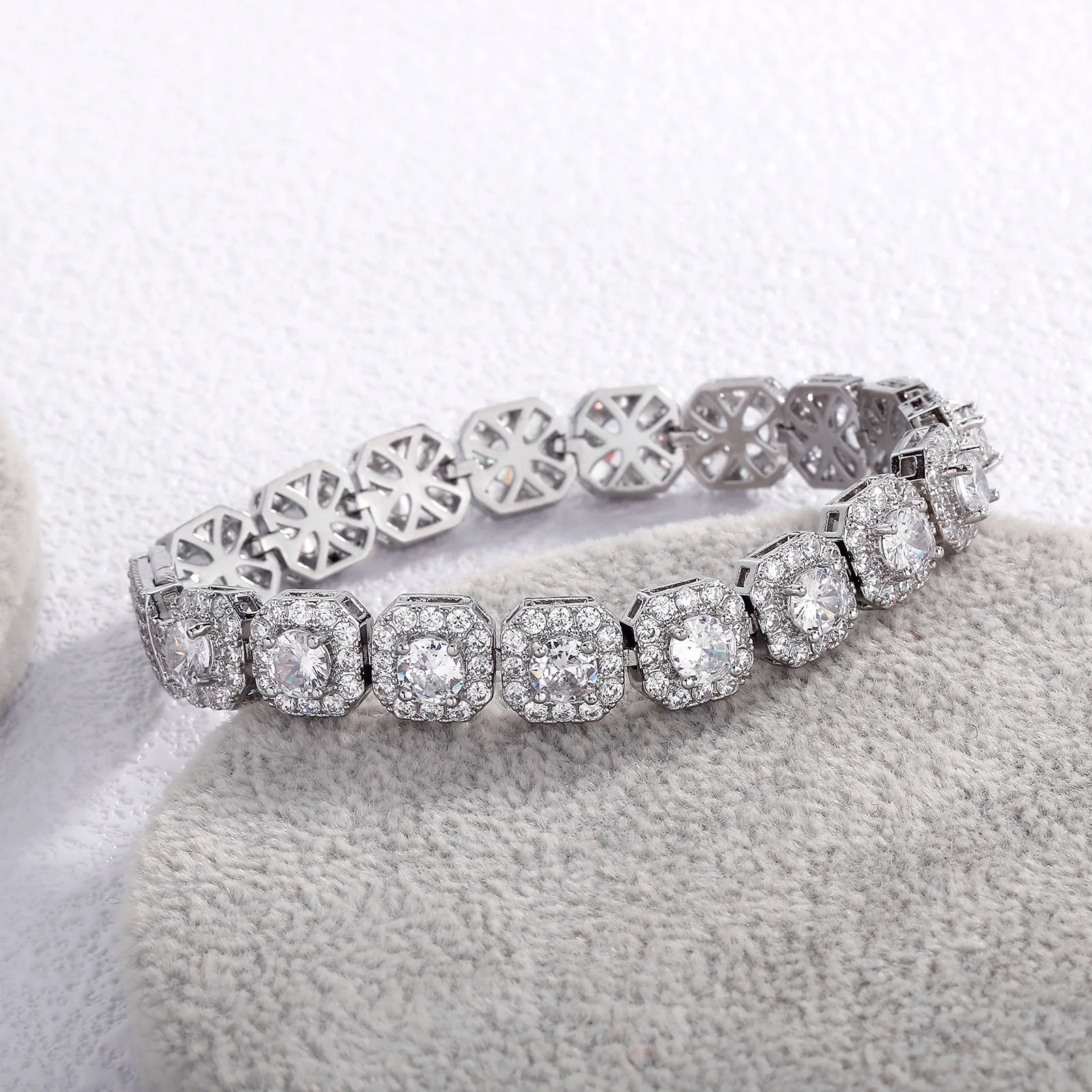 Luxury Men's Crystal Tennis Bracelet - Zirconia Pave