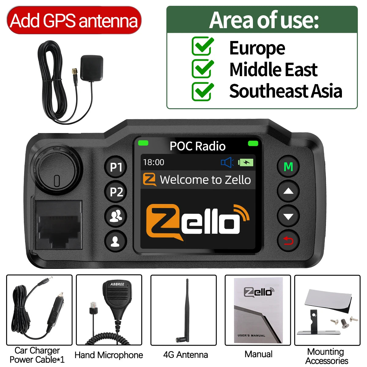 Professional Network Car Walkie Talkie - Global POC Radio GPS