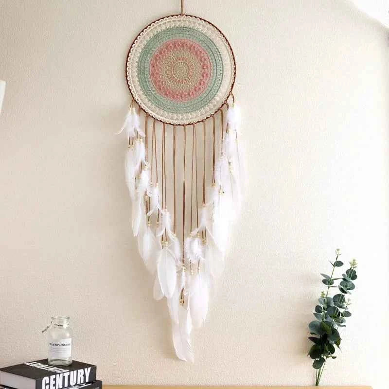 Colorful Handwoven Dreamcatcher Wall Hanging - Feather Tassel Ornament for Bedroom & Home Décor - Tulique