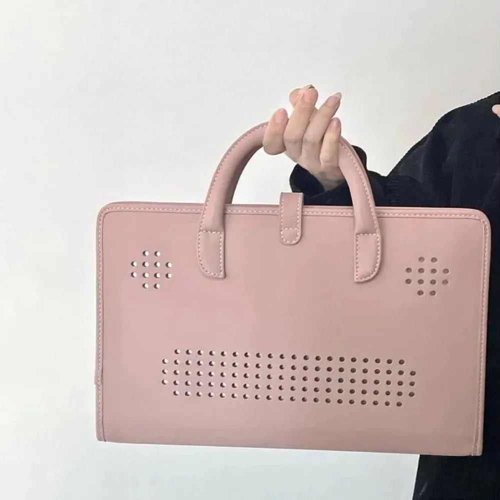 Premium Pink Laptop Sleeve with Handle - PU Protective Case