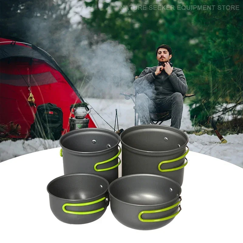 Premium Portable Camping Cookware Set - Outdoor Dining