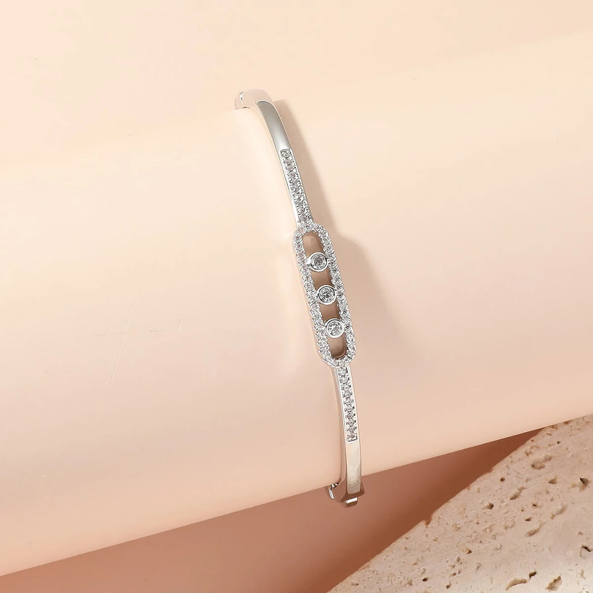 Elegant 18k Gold Plated Bangle - Copper Zircon Bracelet