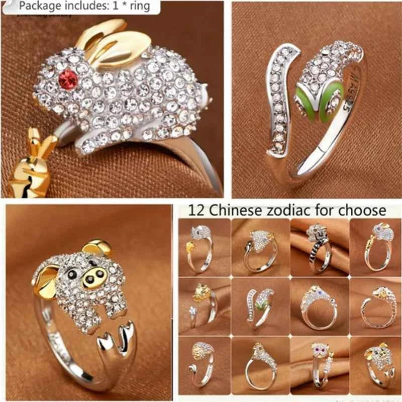 Luxury Crystal Animal Ring - Adjustable Statement Jewelry