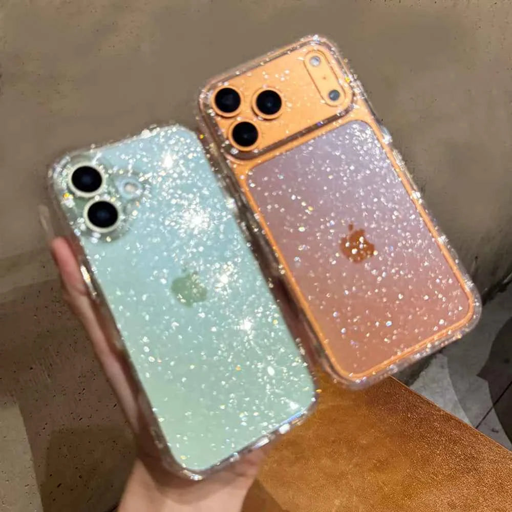 Luxury Glitter Transparent Phone Case - Shockproof Clear Bumper