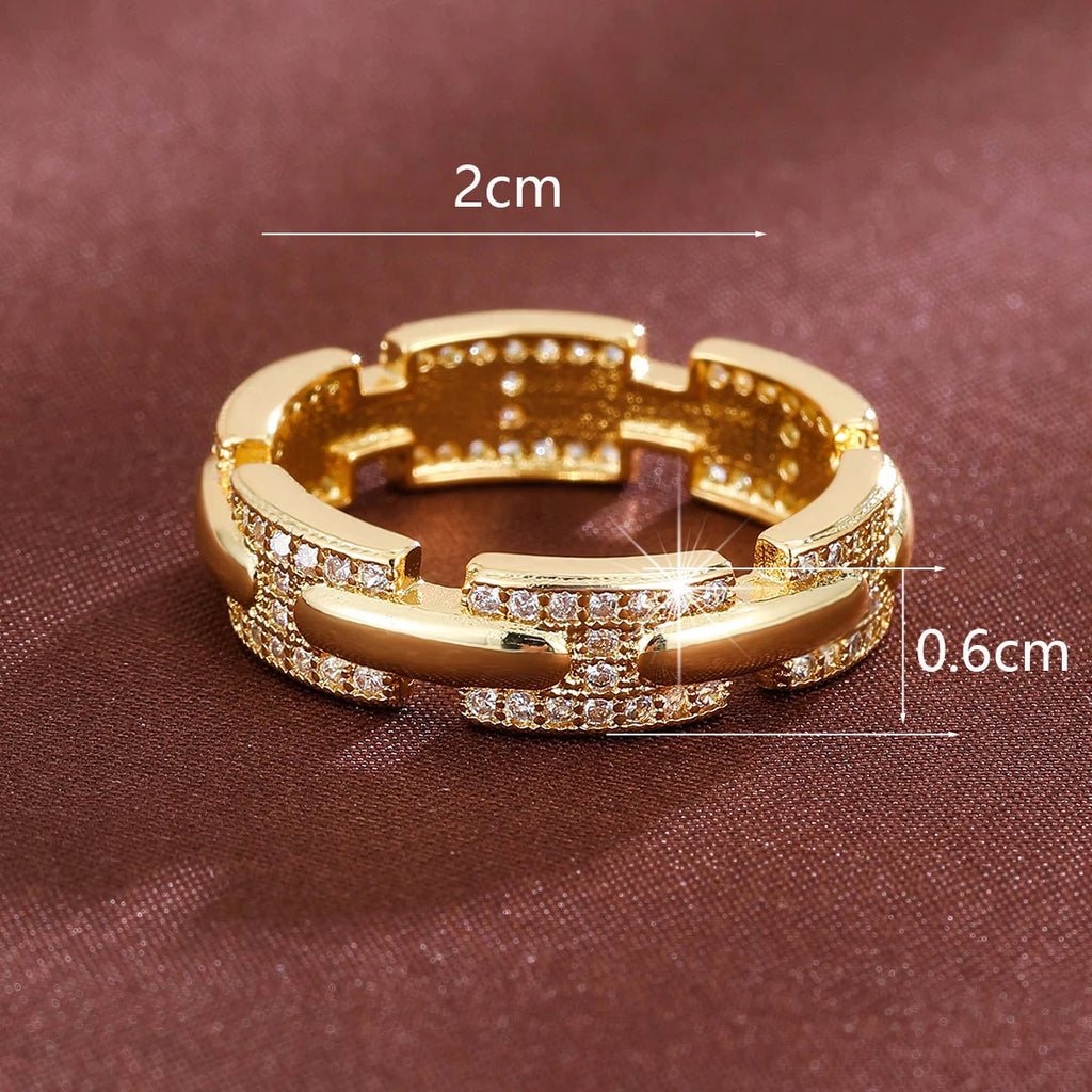 Elegant H Letter Ring - Premium Zirconia Women's Jewelry