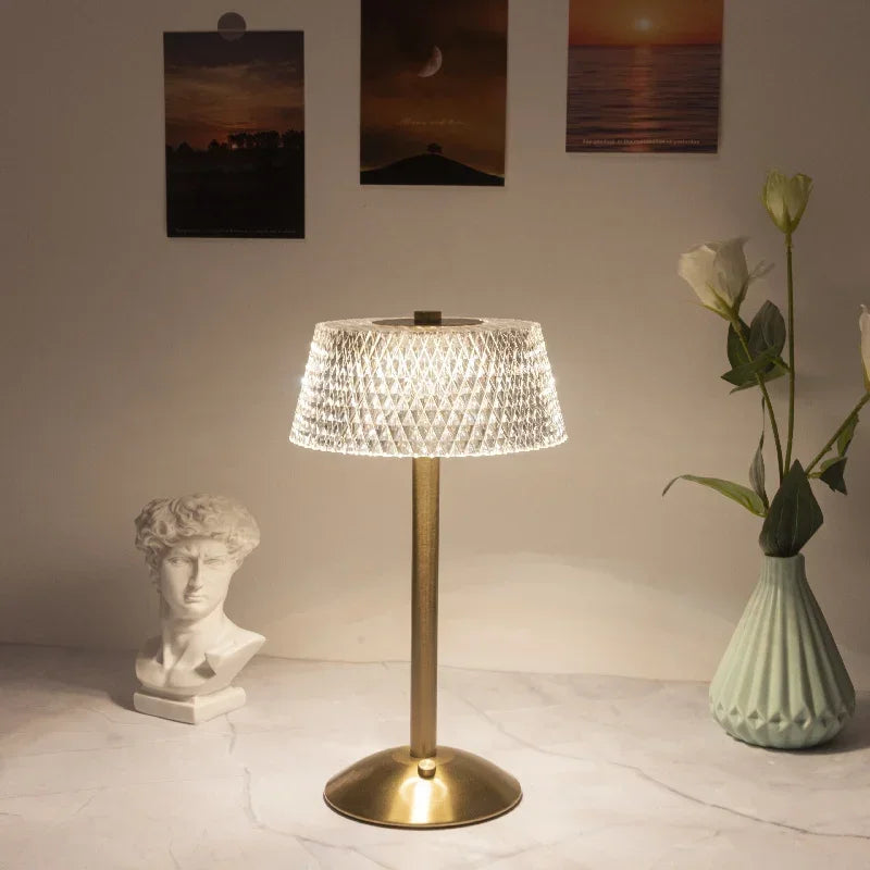 Luxury Rechargeable LED Table Lamp - Tricolor Touch Control