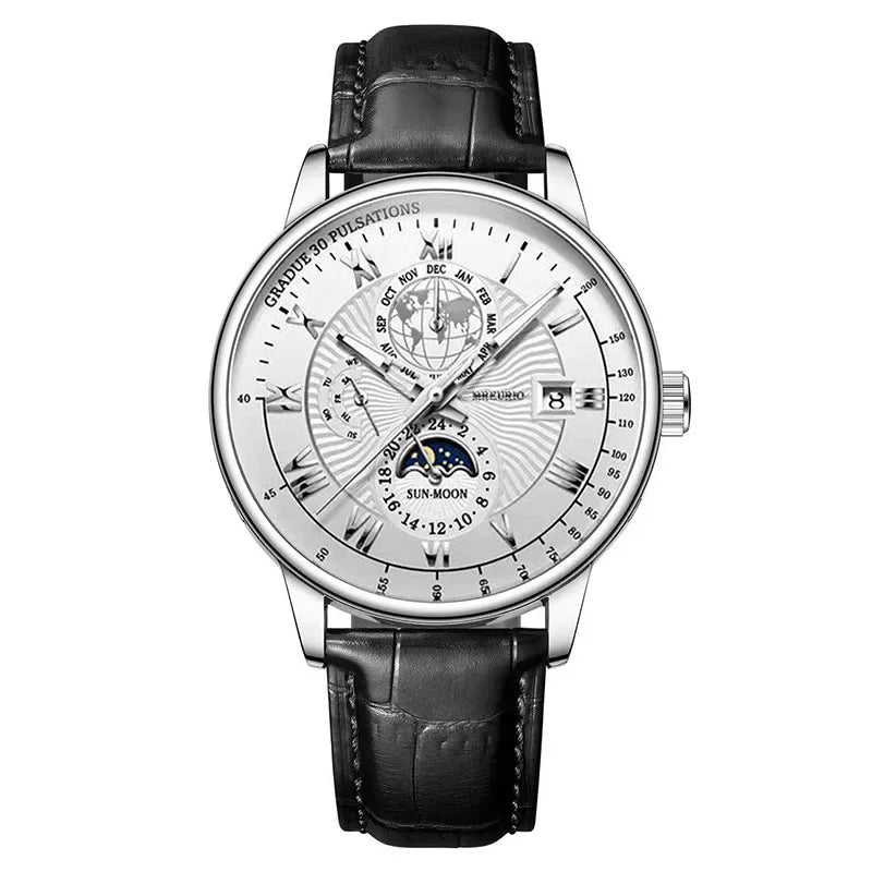 Elegant Men's Quartz Leather Watch - Versatile Business Style