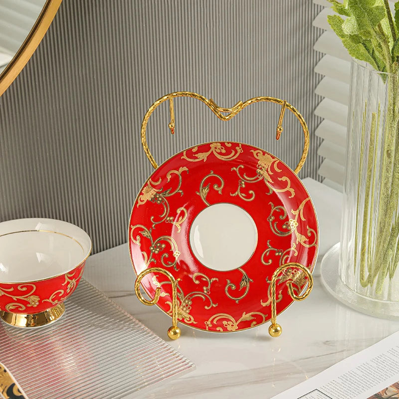 Elegant Metal Tea Cup Rack - Coffee & Tea Storage