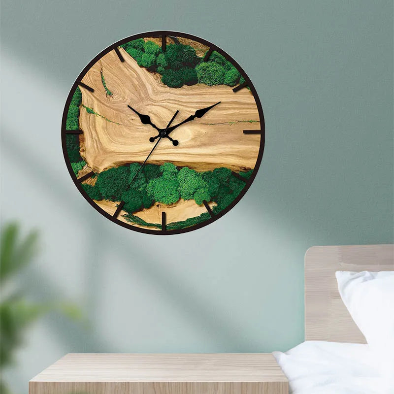 Premium Luxury Wood Grain Wall Clock - Transparent Acrylic Design