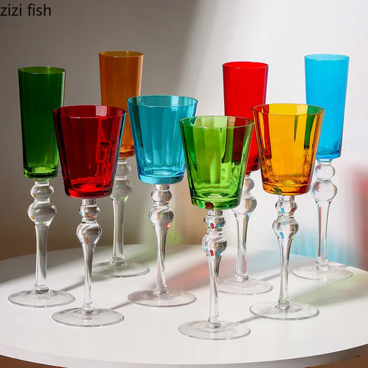 Elegant High-Footed Premium Wine Glass - Creative Bubble Design
