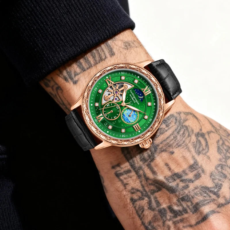 Premium Men's Skeleton Automatic Watch - Stylish & Versatile