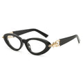 Y2K Cat Eye Blue Light Glasses - Gold Chain Decor