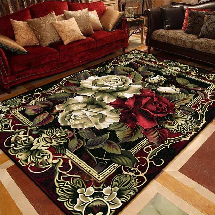Luxury European Large Area Rugs - Non-Slip Living Room Carpet