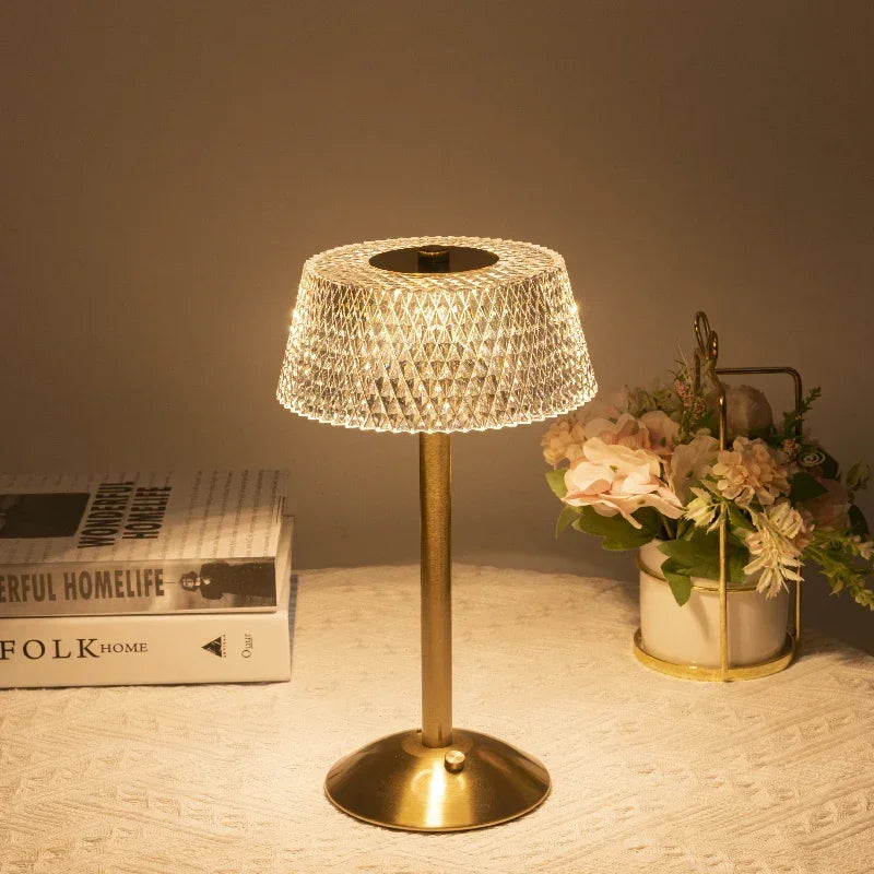 Luxury Rechargeable LED Table Lamp - Tricolor Touch Control