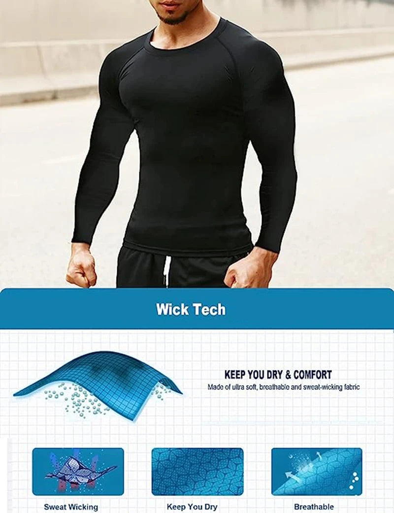 Spider Print Long Sleeve Compression Shirt - Athletic Baselayer