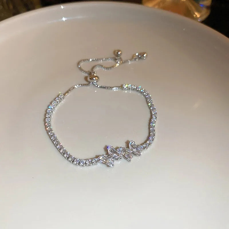Luxury Wave Geometry Adjustable Crystal Bracelet