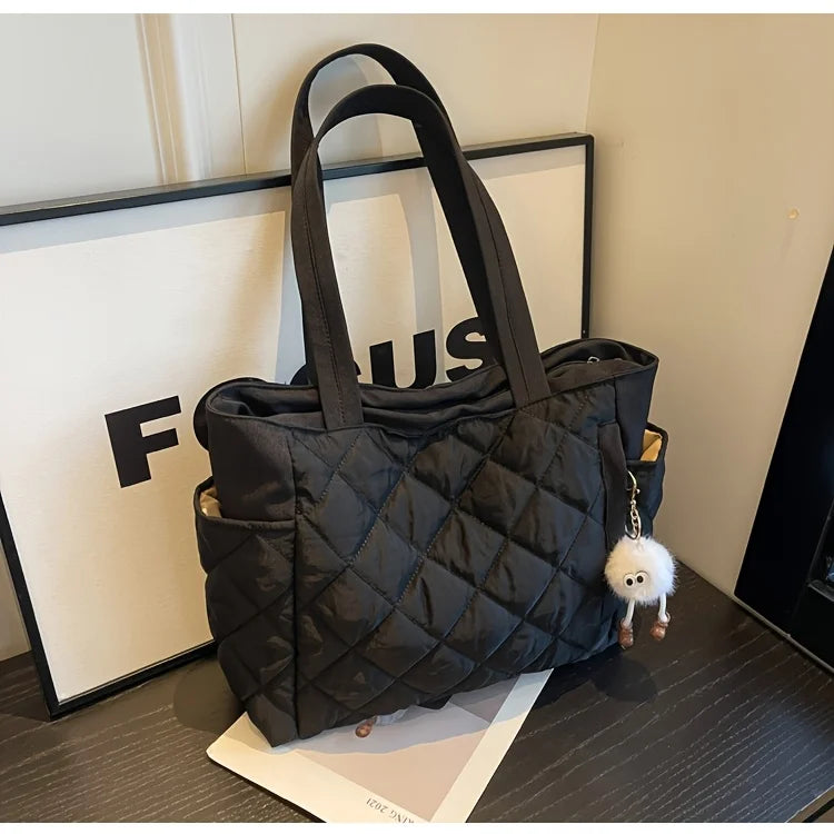 Elegant Quilted Tote Bag - Large Capacity Handbag