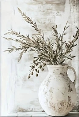 Elegant Frameless Olive Tree Canvas - Mediterranean Wall Art