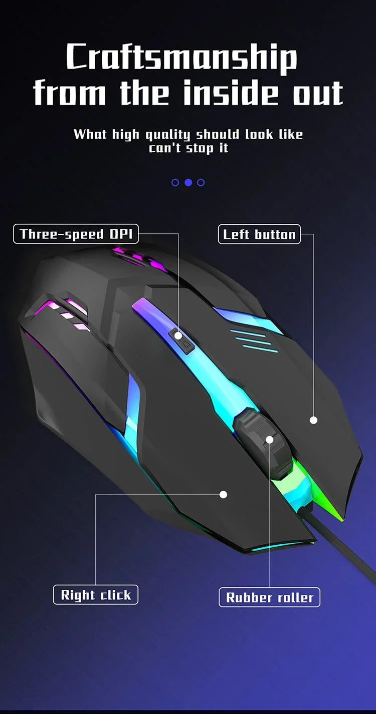 Premium Ergonomic Gaming Mouse – Wired RGB with 4 Buttons