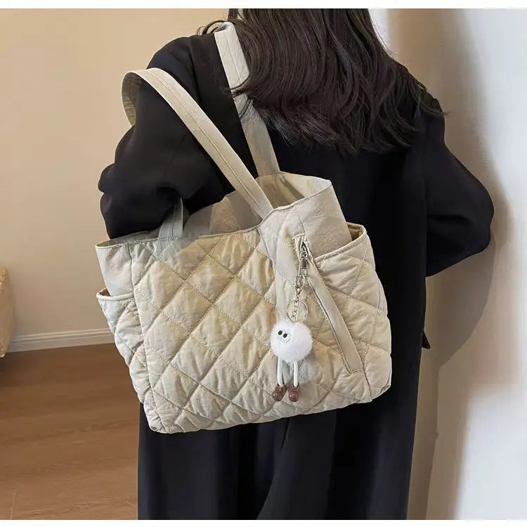 Elegant Quilted Tote Bag - Large Capacity Handbag