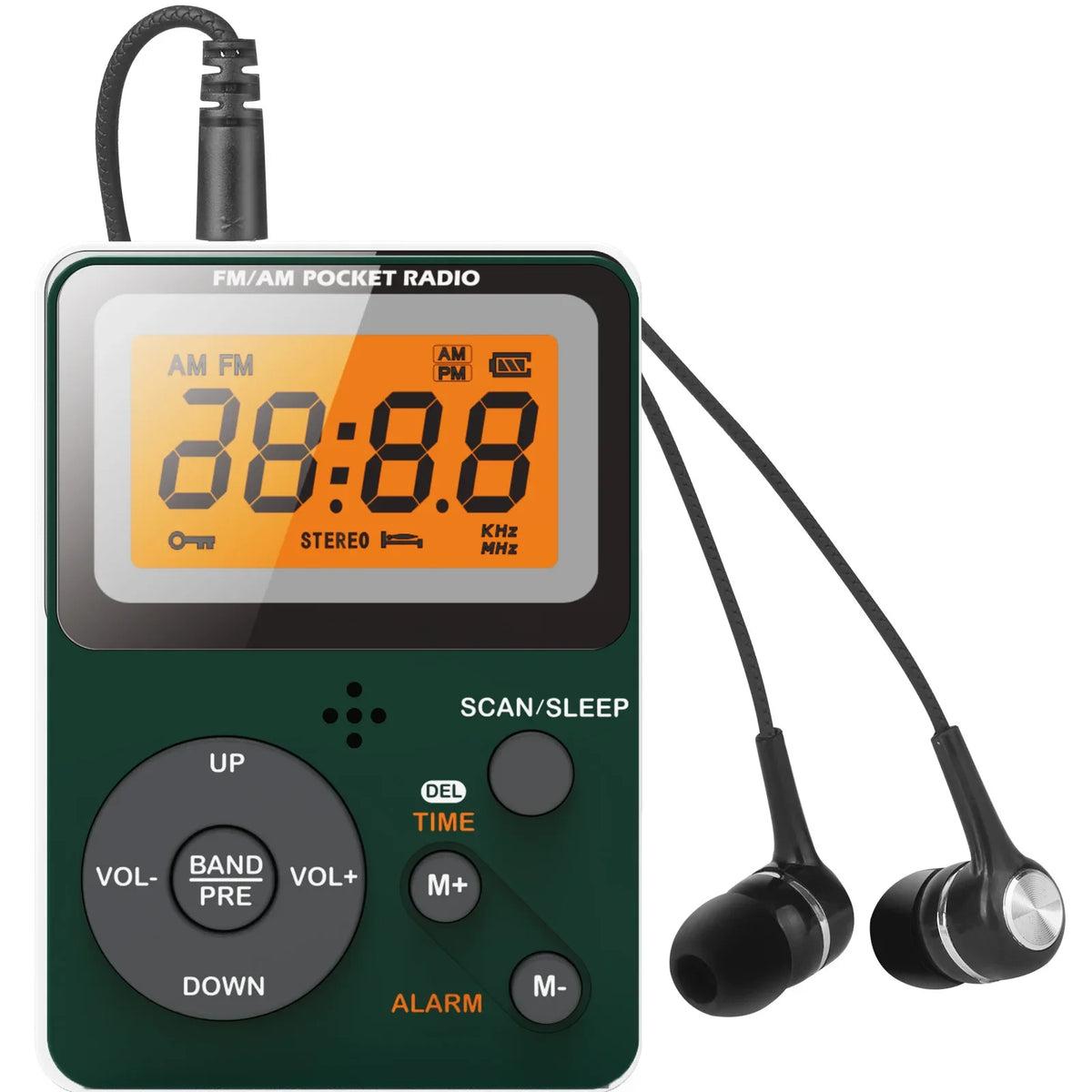 Compact Portable Pocket Radio - AM/FM Stereo & LCD Screen