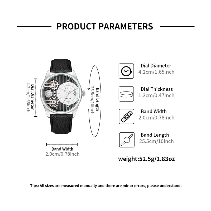 Luxury Business Mens Quartz Watch with Detachable Straps