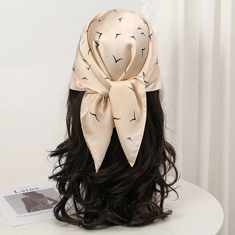 Luxury Square Silk Scarf - Satin Hair Bandana & Neckerchief