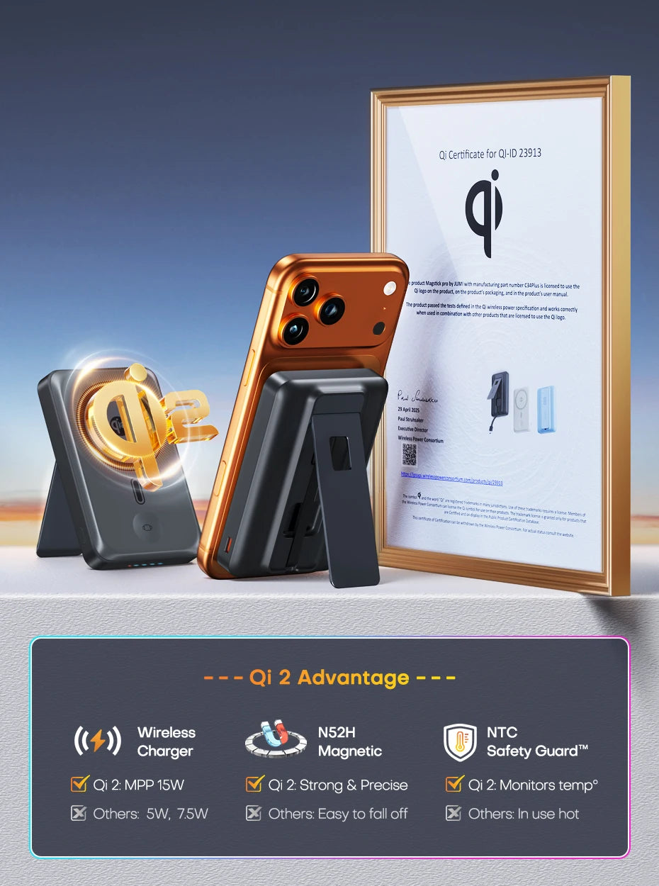 Premium Qi2 Magnetic Power Bank 35W - 10000mAh Fast Wireless Charger