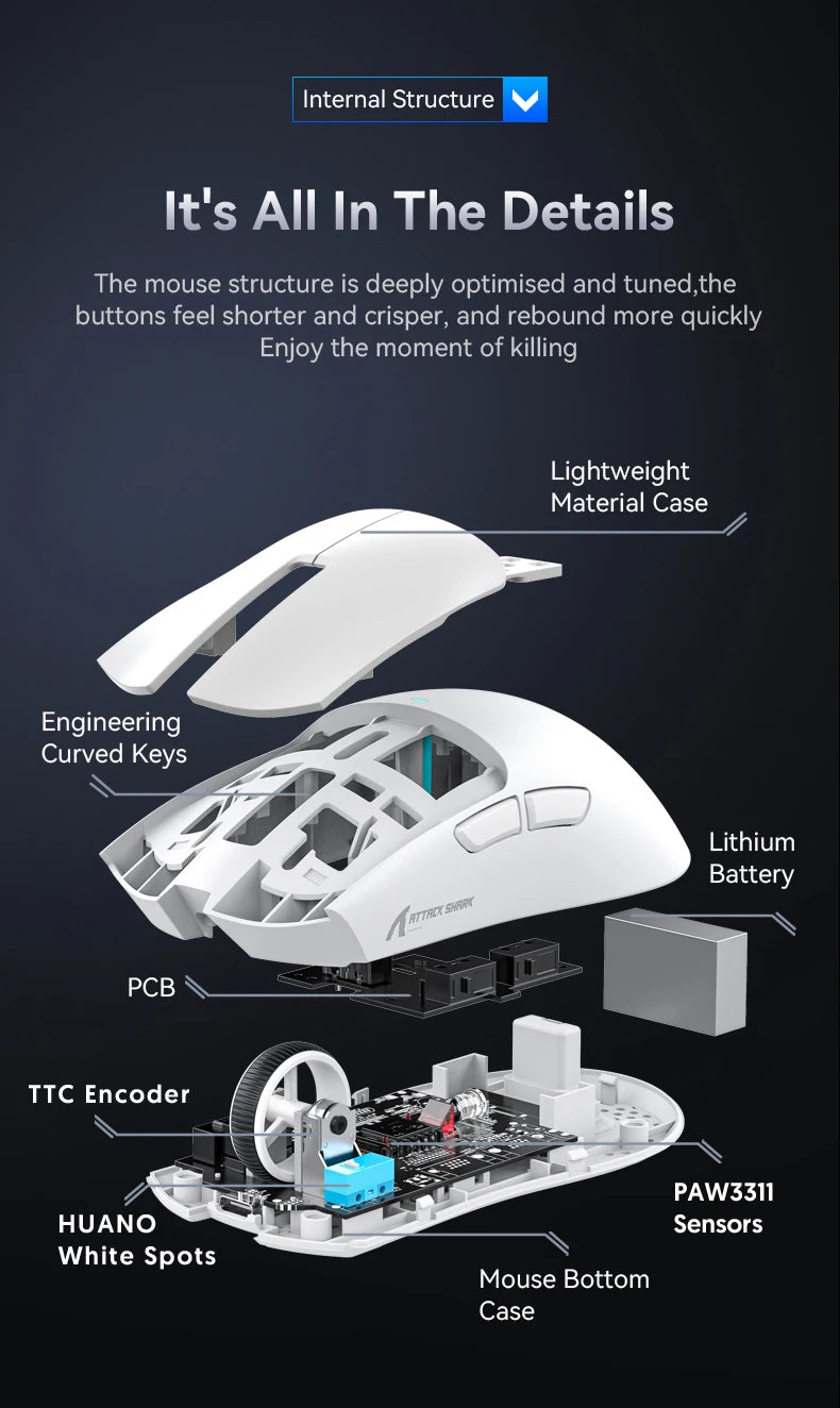 Premium Lightweight Wireless Gaming Mouse - 22K DPI PAW3311