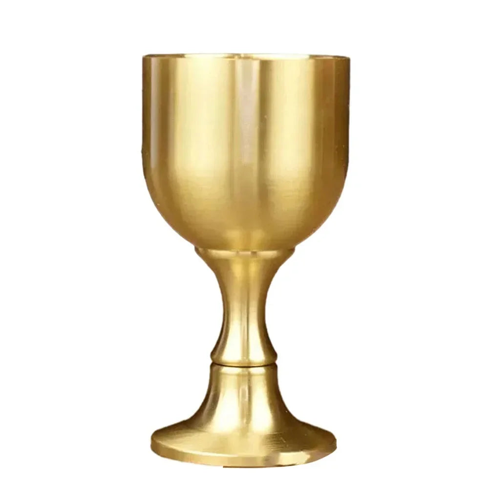 Elegant Brass Goblet Wine Glass - Vintage Design