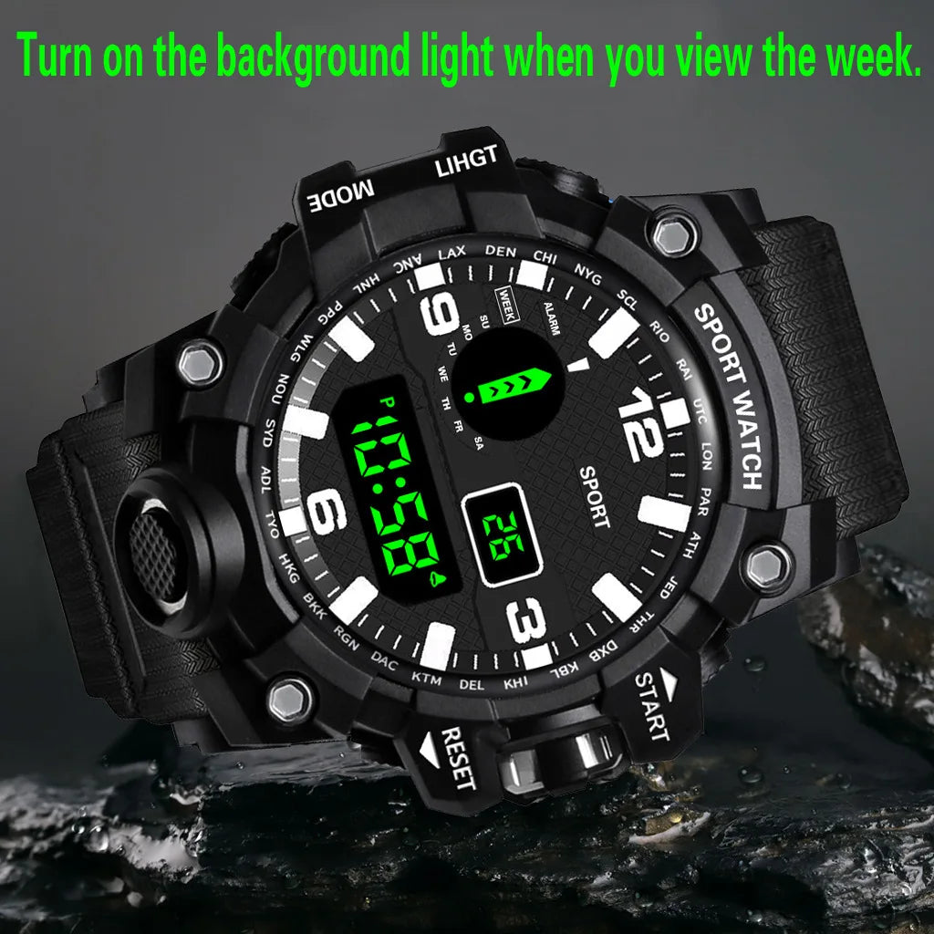 Premium Men's Sports Watch - Waterproof Digital Fitness Tracker
