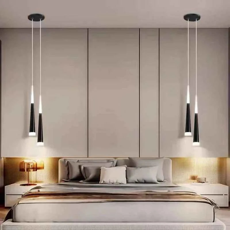 Modern Luxury Crystal Pendant Light - Elegant Bedside Hanging Lamp