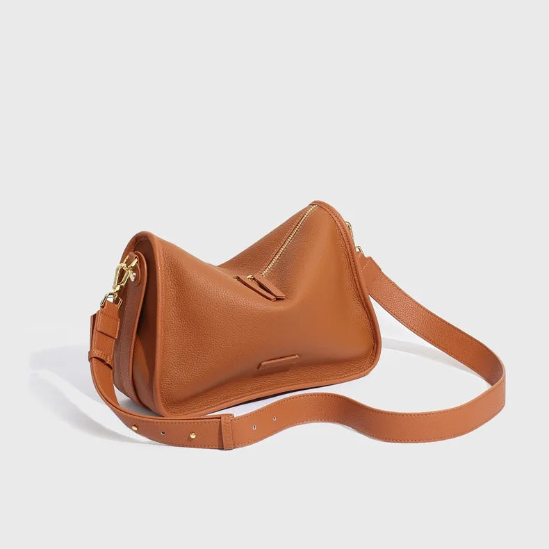 Original Cowhide Leather Crossbody Bag - Chic & Portable