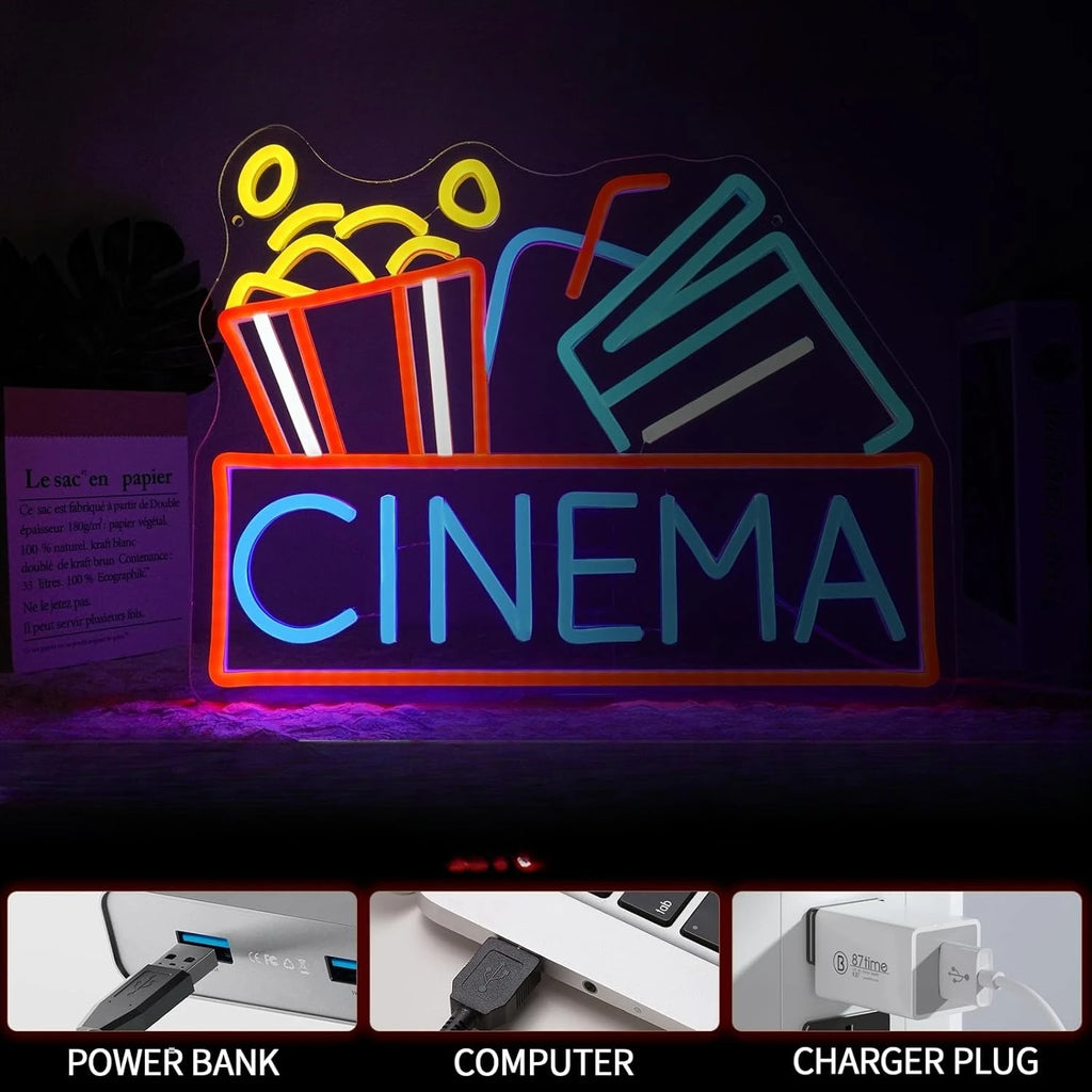 Premium Cinema Neon Sign - Dimmable LED Wall Decor