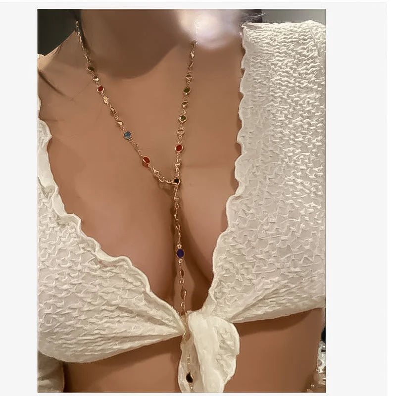 Elegant Crystal Cross Pendant Necklace - Y2K Vintage Jewelry
