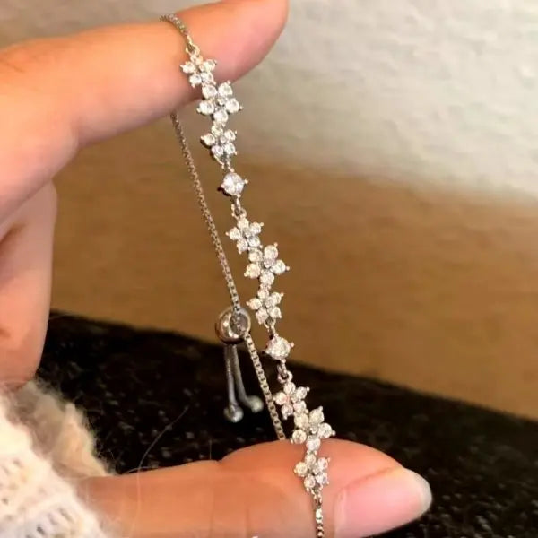 Luxury Geometric Gold Zircon Bracelet - Square Design