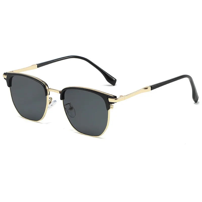 Designer Square Sunglasses - Vintage Gradient Alloy Frame