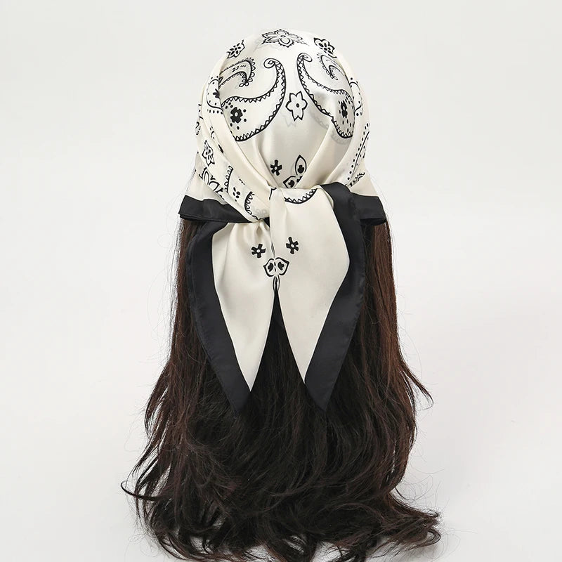 Luxury Square Silk Scarf - Satin Hair Bandana & Neckerchief