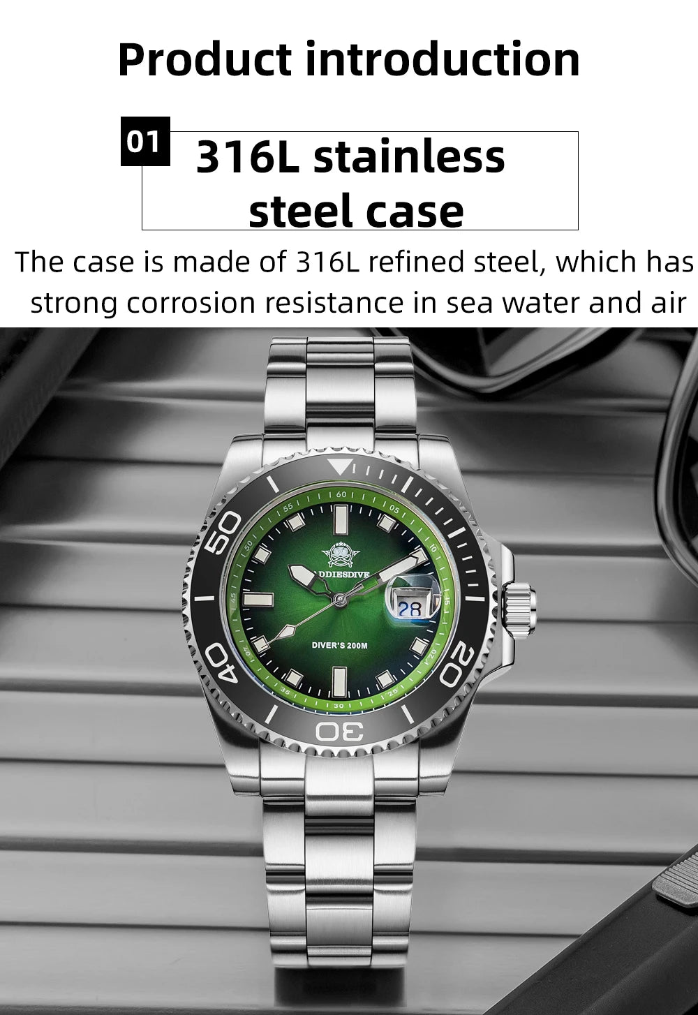 Luxury Men's Diving Watch - 200M Waterproof & Luminous